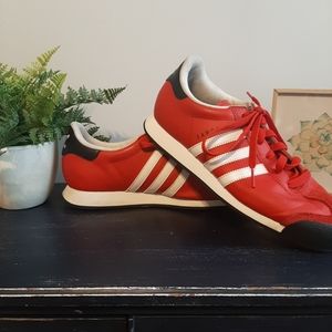 Adidas Samoa tennis shoes, Women's, Red with white stripes, Size 7